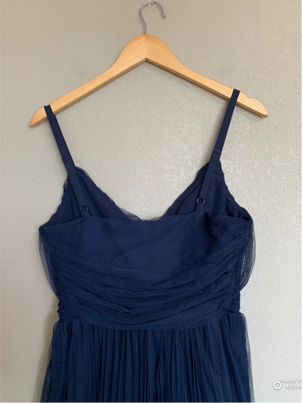 Lulus Large Exemplary Aura Navy Blue Tulle Surplice Midi Dress NWT - Picture 9 of 17